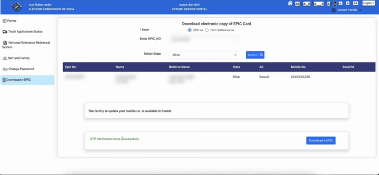 QR Voter ID Card Download