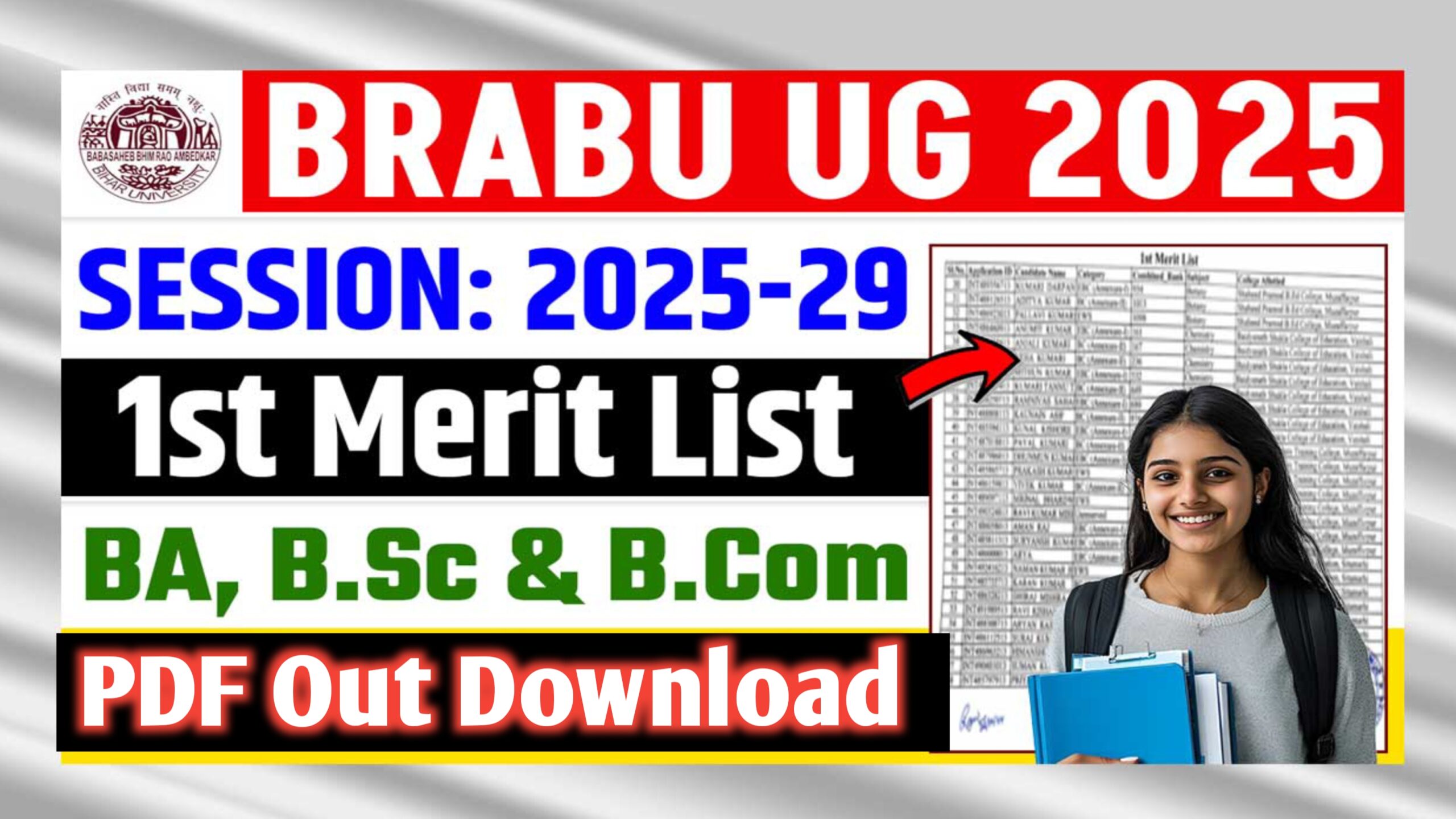 BRABU UG 1st Merit List 2025-29